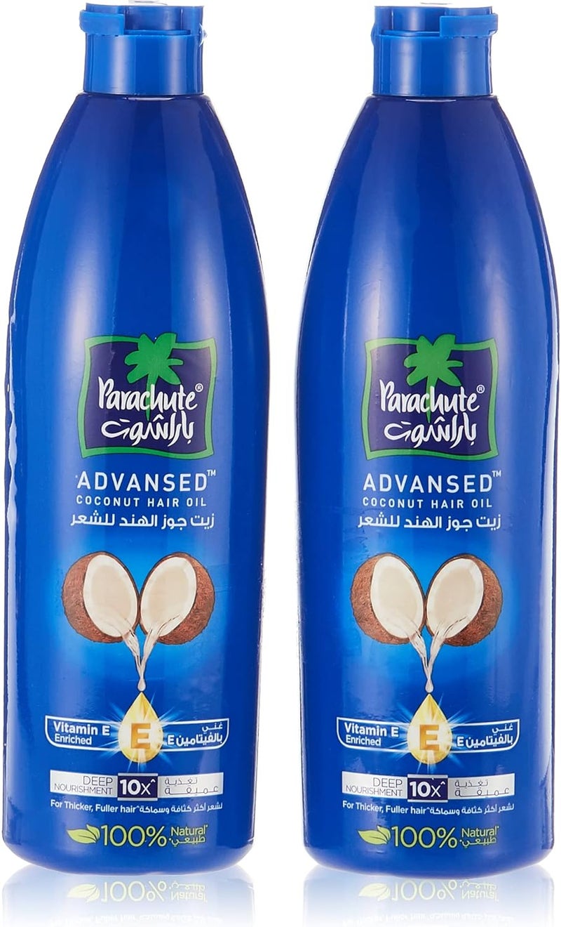 Parachute Advansed Coconut Hair Oil Vitamin E For Women, 2 X 300 ml - Image 1